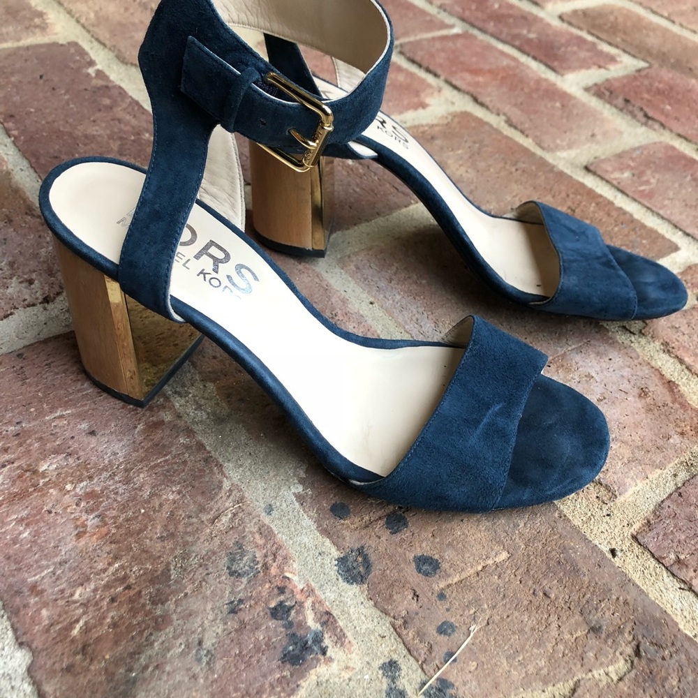 Navy Suede Kors by Michael Kors Block Heels